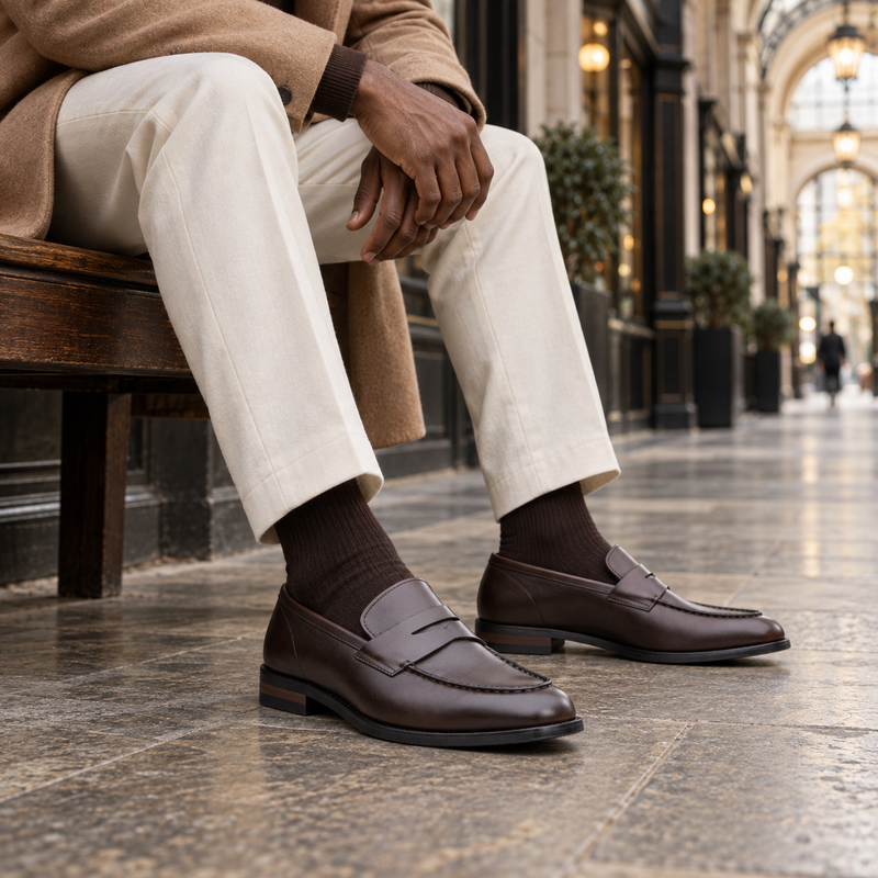 QUIVE London Perth Men's Leather Penny Loafers