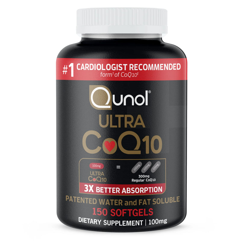 Qunol Ultra CoQ10 100mg Softgels — 3X Absorption, Heart Health & Energy (150 Count)