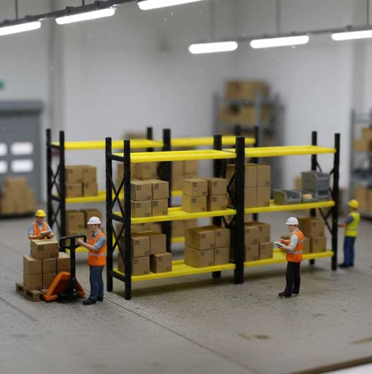 OO Scale Pre-Coloured Warehouse Pallet Racking