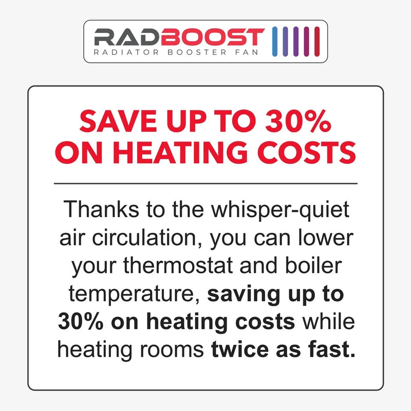 Radboost PRO-5 Radiator Booster Fan – Magnetic Fit Radiator Fan with Auto Temperature Sensor – Heats Rooms 2x Faster, Save up to 30% – Single Pack | Double Pack | Extension Set