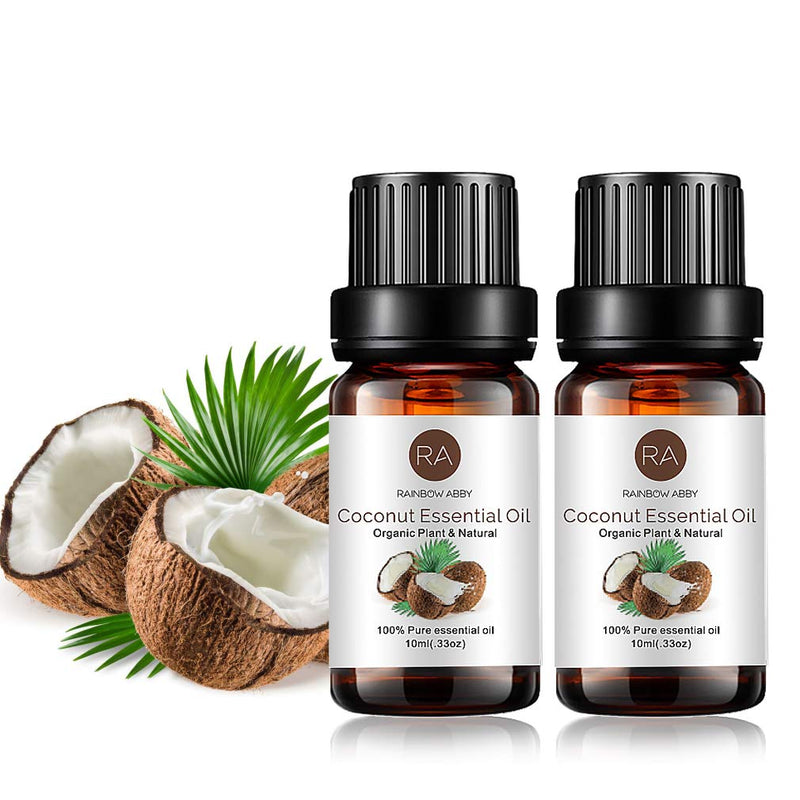 Rainbow Abby 2-Pack Coconut Essential Oil – Pure, Undiluted, Therapeutic Grade (2x10 mL)