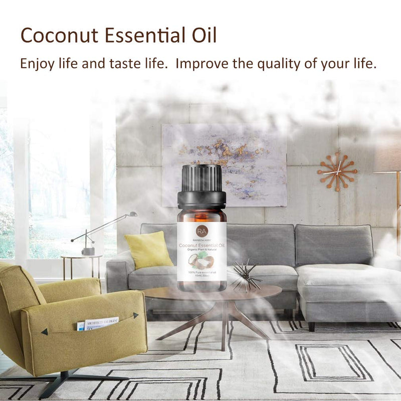 Rainbow Abby 2-Pack Coconut Essential Oil – Pure, Undiluted, Therapeutic Grade (2x10 mL)