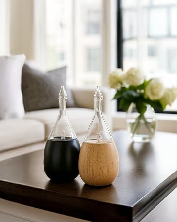 Raindrop 2.0 Waterless Glass Diffuser - Organic Aromas, Auto-Off, BPA-Free, Black
