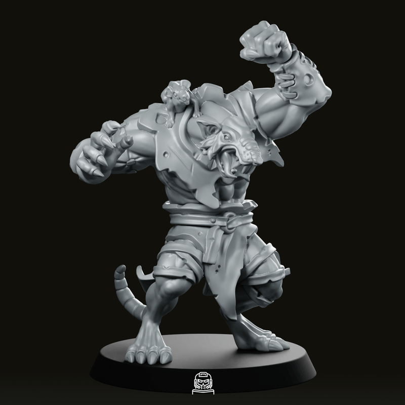 Rat Giant 02 Miniature Sewer Brute Resin