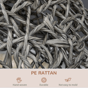 Rattan Elevated Cat House Kitten Bed Pet Furniture w/ Cushion Grey - InStock