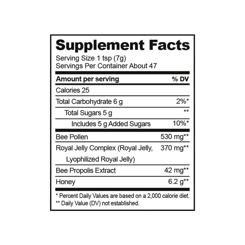 Beekeeper's Naturals Superfood Honey – Bee Pollen, Royal Jelly & Propolis (11.6 oz)