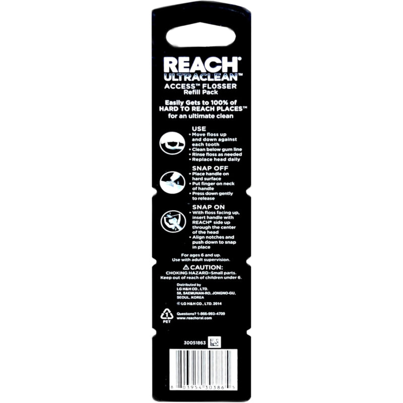 REACH Ultraclean Access Flosser Refill Pack | 28 Mint Floss Heads