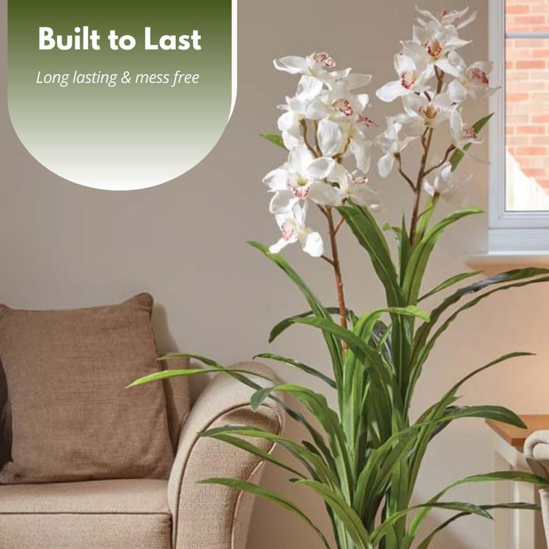 Large Artificial Orchid Plant 170cm White Indoor Floor Décor