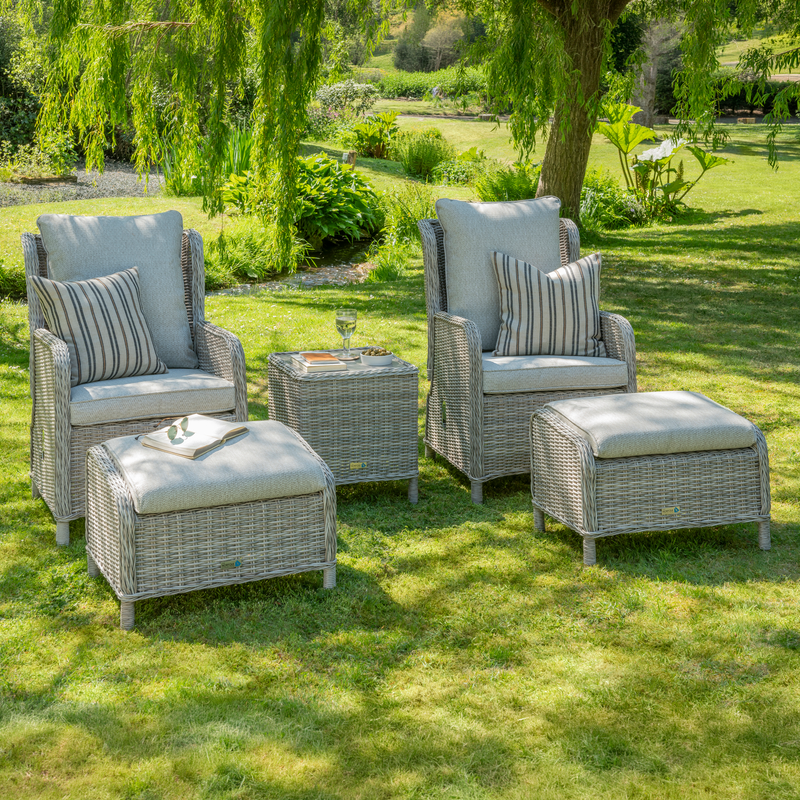 Vienna Relax Coffee Set with Reclining Chairs & Footstools
