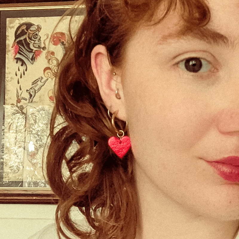 Red and leopard mini heart cork charms
