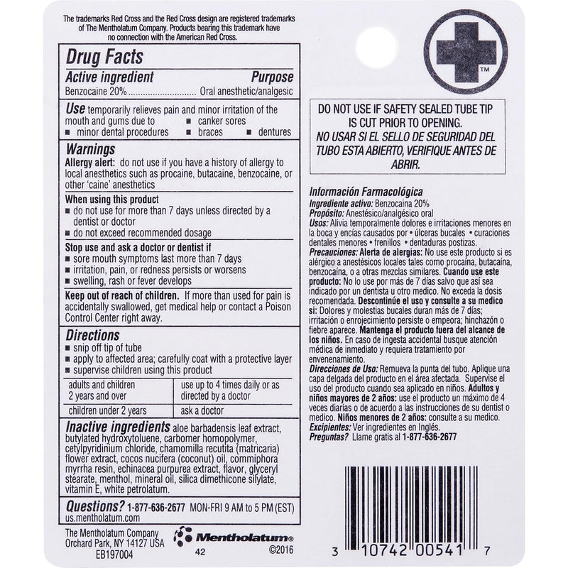 Red Cross Canker Sore Medication 0.25 oz - Packaging May Vary | Temporary Relief