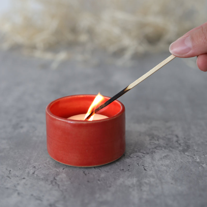 Cherry Red Classic Tea Light Holders
