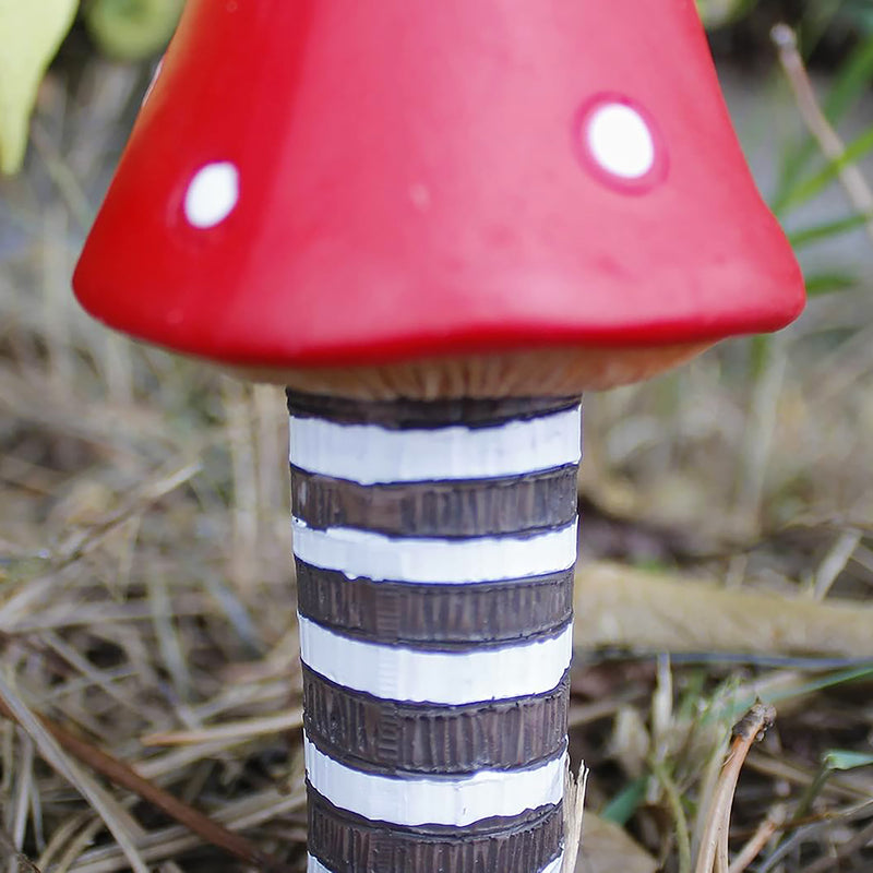 4pc Red Toadstool Miniature Garden Ornaments Resin Mushroom Set
