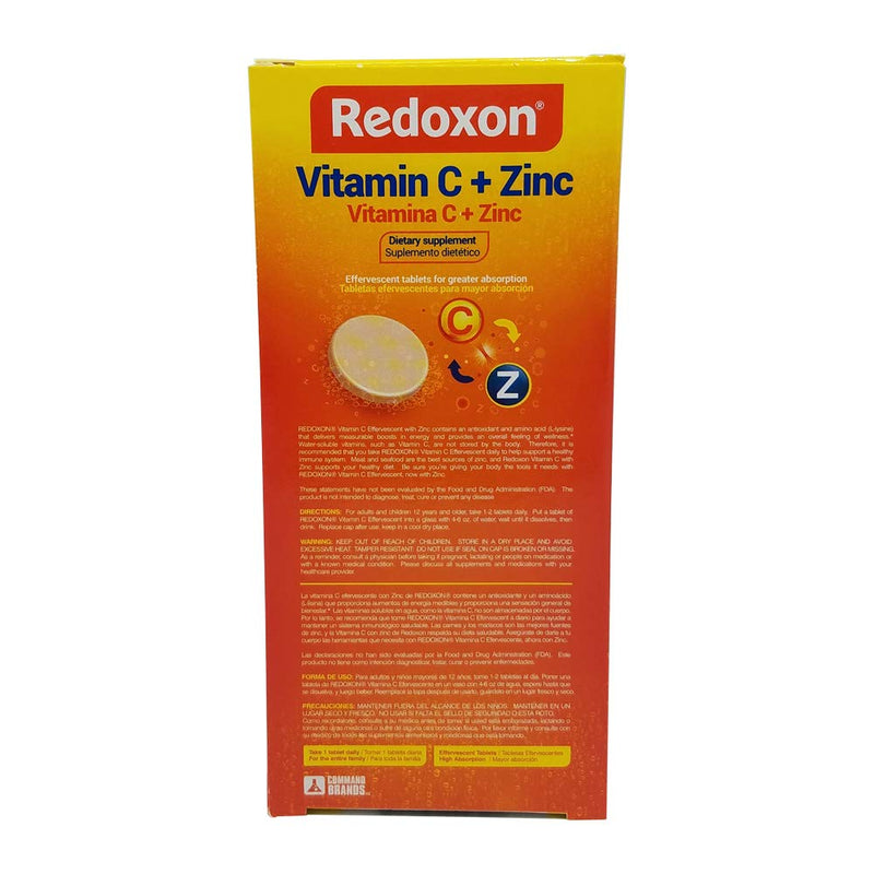 Redoxon Orange Vitamin C with Zinc | Effervescent Tablets, 20 Count (6 Pack)