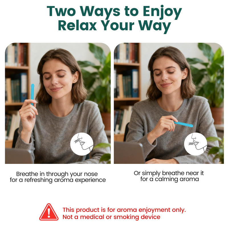 3 Pack Chewable Silicone Aroma Sticks with Essential Oils – Stress Relief & Fresh Breath (Multicolor)