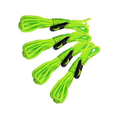 Reflective Tent Guy Ropes with Adjustable Tensioners 4pc