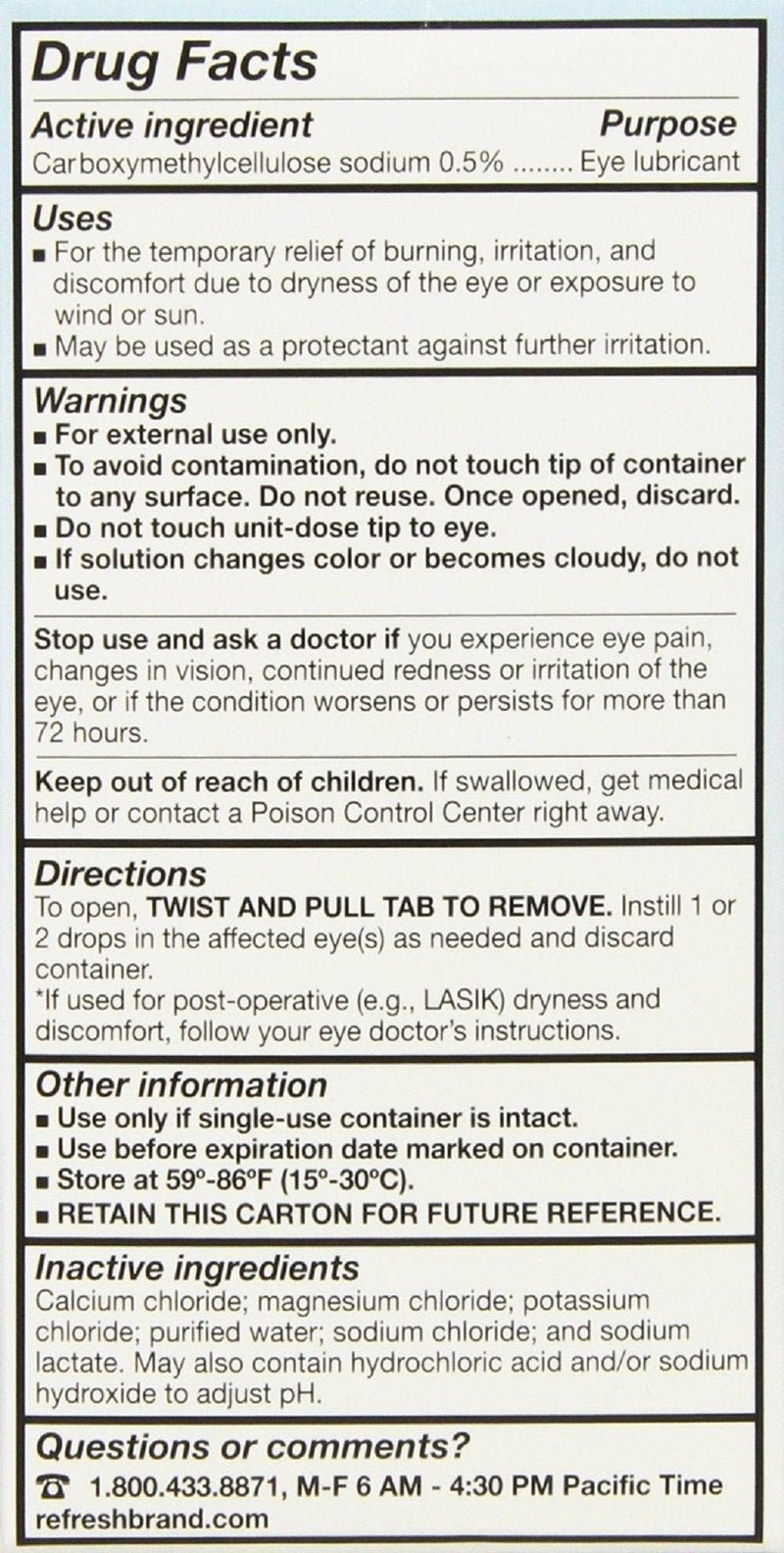 Refresh Plus Lubricant Eye Drops – 2-Pack, 100-Count Single-Use Vials