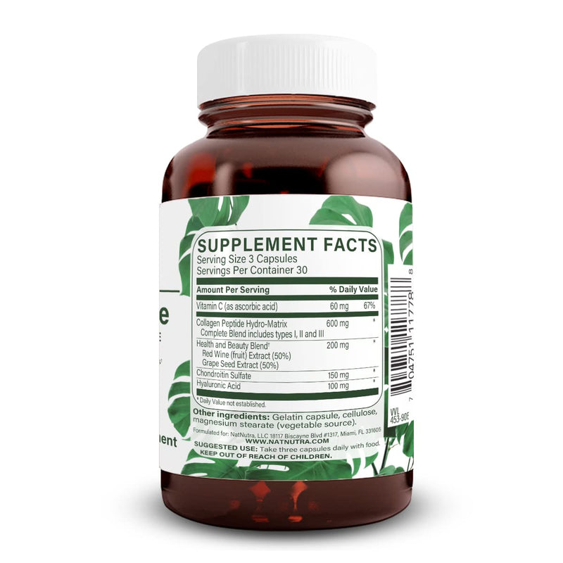 Natural Nutra RegenerAge – Skin Health Supplement with Protein Peptides, Vitamin C, Grape Seed (90 Capsules) – Gluten Free