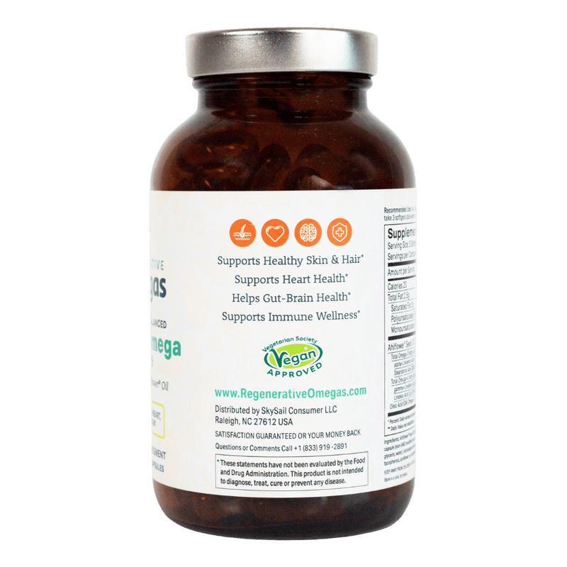 Regenerative Omegas - Ahiflower Oil, Fish-Free 120 Softgels (40 day supply)