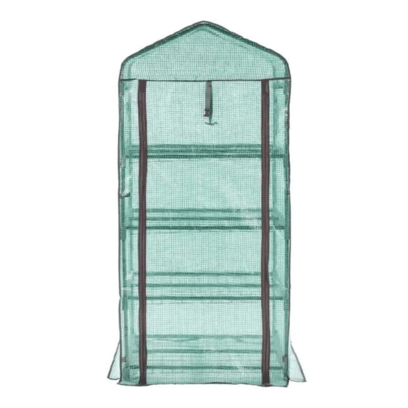 4 Tier Mini Greenhouse Steel Frame Reinforced PE Cover 150cm