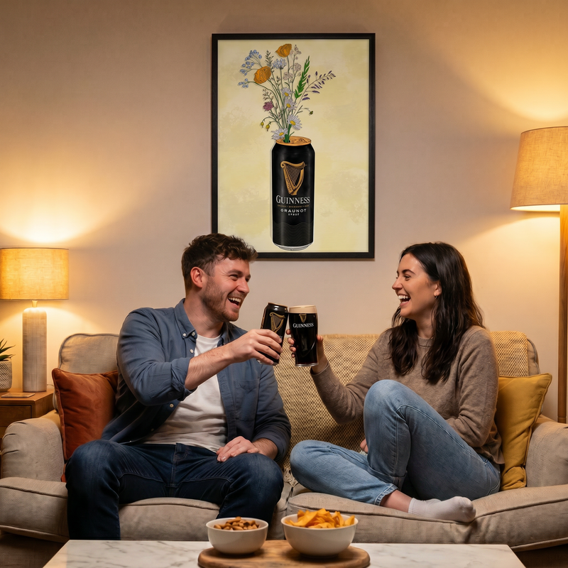 Guinness & Flowers - A5 Print