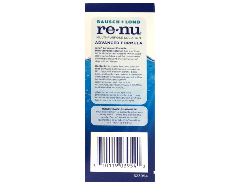 Renu Advanced Formula Multi-Purpose Solution – Triple Disinfectant, 2 oz Travel Size (Pack of 6)