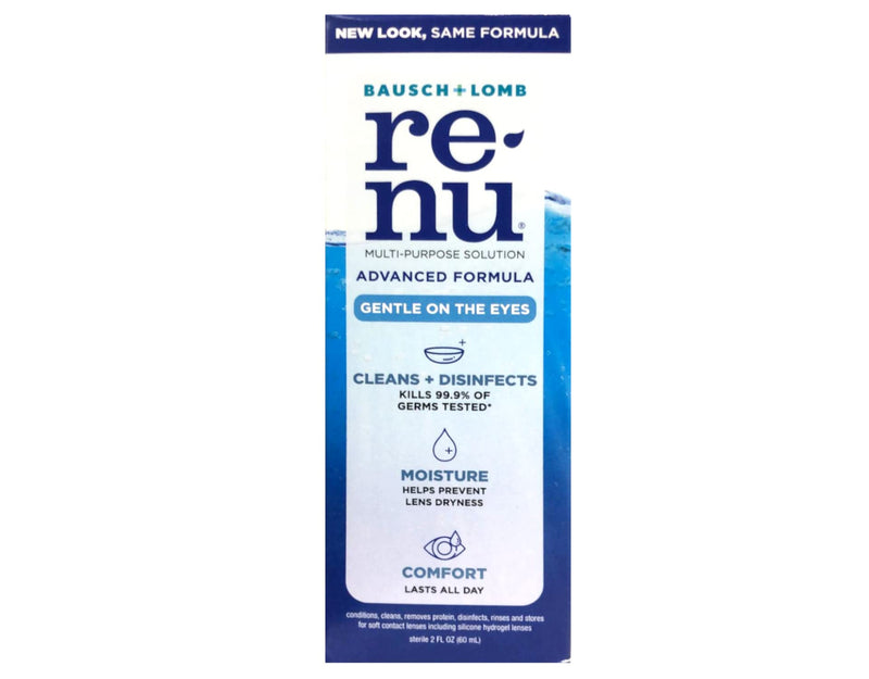 Renu Advanced Formula Multi-Purpose Solution – Triple Disinfectant, 2 oz Travel Size (Pack of 6)
