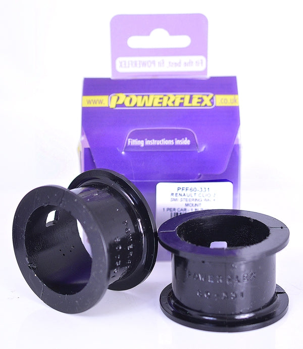 POWERFLEX - CLIO II INC 172 & 182 (1998-2012) DOG BONE (TWISTED) SMI STEERING RACK MOUNT KIT
