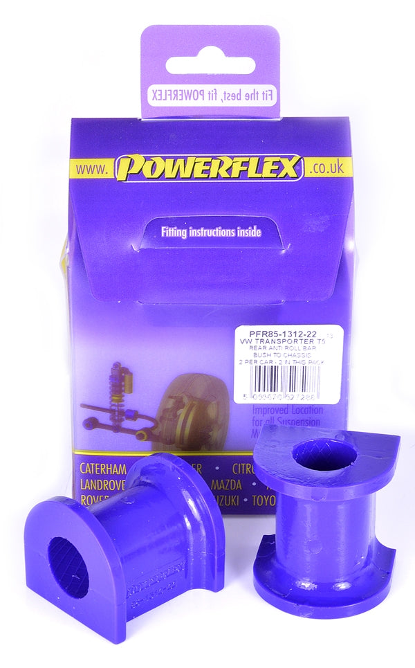 POWERFLEX - REAR ANTI ROLL BAR BUSH TO CHASSIS MULTIPLE SIZES (TRANSPORTER T5/T6/T6.1)