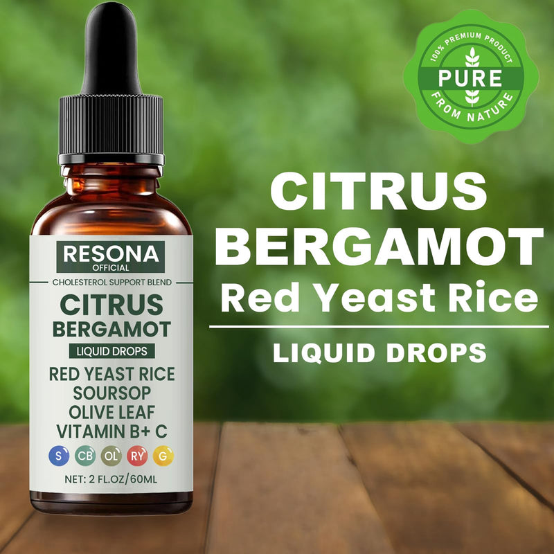 Resona Red Yeast Rice Cleanse - Citrus Bergamot Cholesterol Support Blend 2OZ