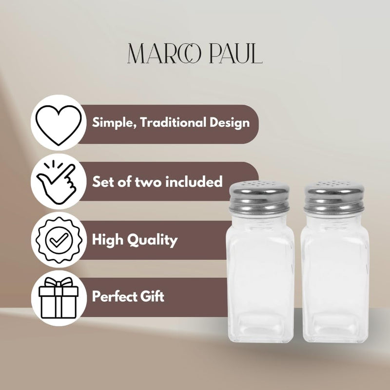 Clear Glass Salt and Pepper Shaker Set for Dining Tables