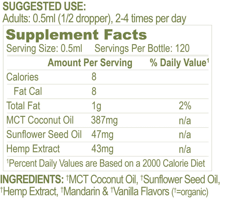 Restorative Botanicals Hemp Oil Drops 5000mg Mandarin Orange – USDA Organic