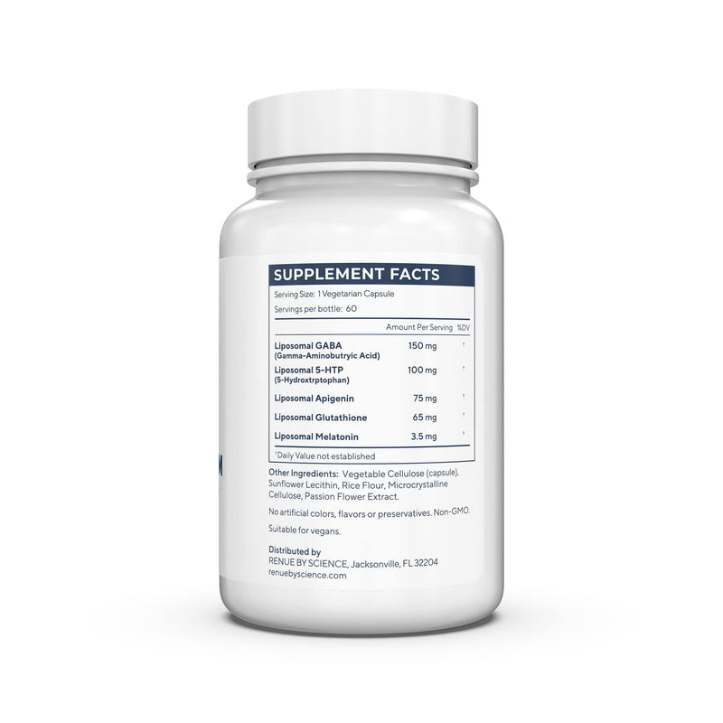 Renue By Science Restore PM | Liposomal Melatonin GABA Sleep Support | 60 Capsules | Made in USA | Non-GMO
