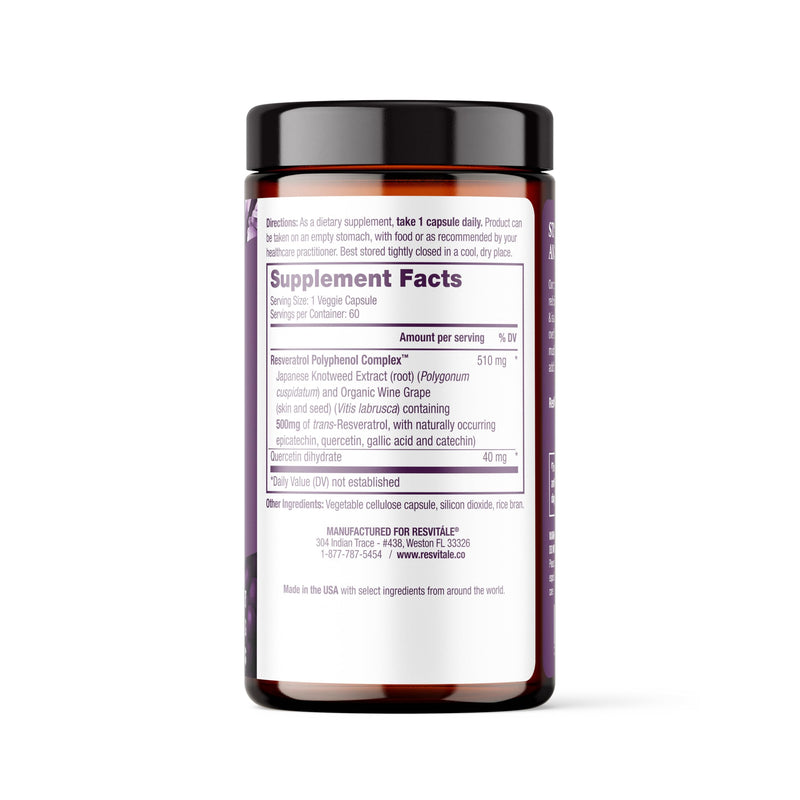 ResVitale Resveratrol 500 mg – 60 Veggie Capsules | Antioxidant & Immune Support