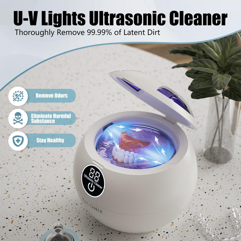 45kHz Ultrasonic Retainer Cleaner Machine – 3 Modes, IPX6 Waterproof, 200ml