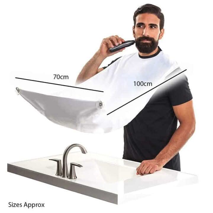 Mens Beard Trimming Bib Waterproof Hair Catcher with Suction Cups