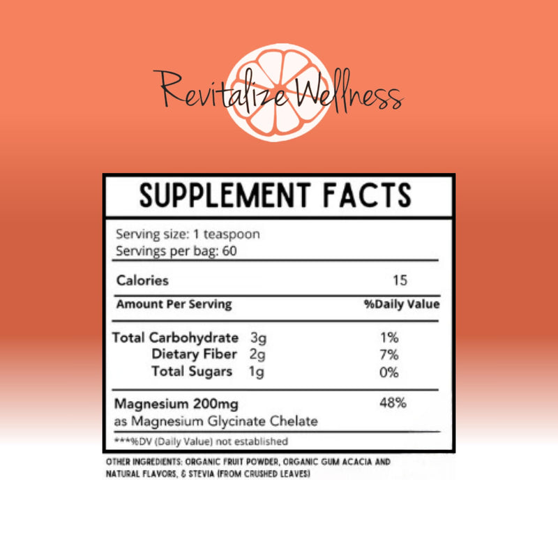 Revitalize Mag Defense Powder: 200 mg Magnesium Glycinate, 60 Servings