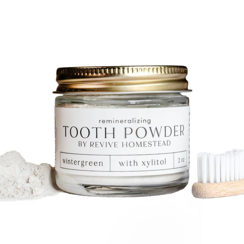 Revive Homestead Hydroxyapatite Tooth Powder – Fluoride-Free Whitening (2 oz Amber Jar)