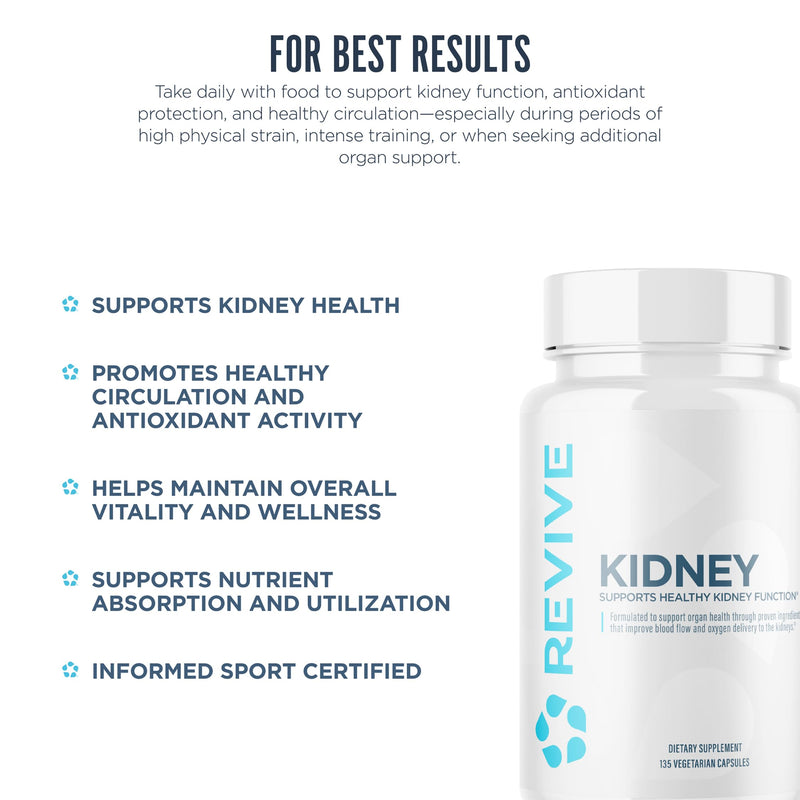 Revive MD Kidney Support – Plant-Based Kidney Detox Capsules | 135 Vegetarian Capsules (45 Servings)
