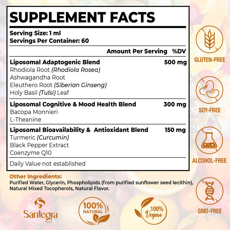 57,000 MG Liposomal Rhodiola Rosea with Ashwagandha – Liquid 120 ml | High Absorption, Vegan & Sugar/Gluten-Free