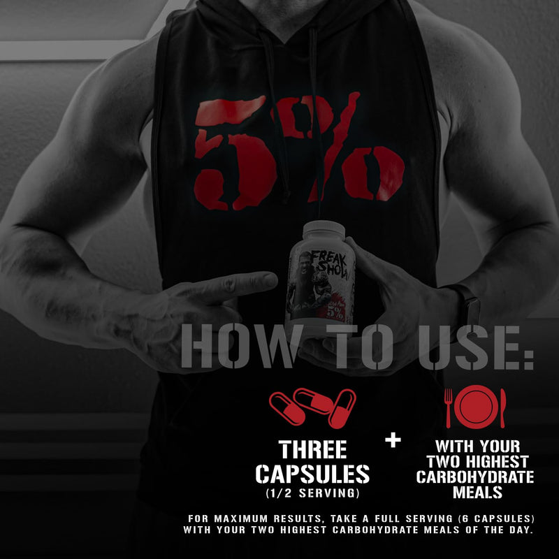 5% Nutrition Rich Piana Freak Show – Muscle Builder (Berberine, Gymnema Sylvestre, Banaba) 180 Capsules