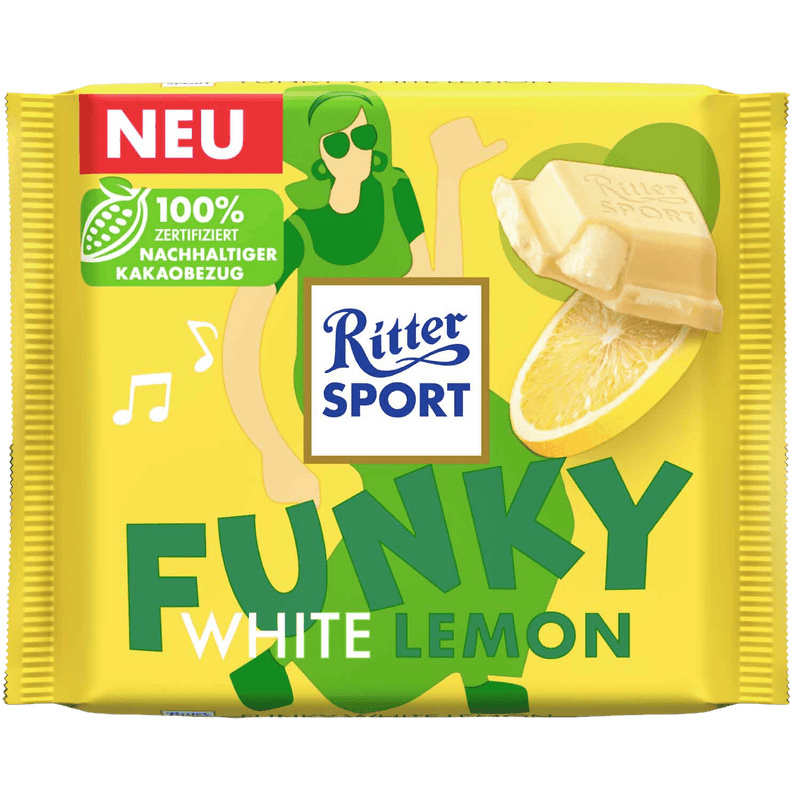 Ritter Sport | Funky Lemon White Chocolate Bar | 100g - InStock