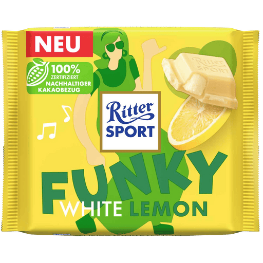 Ritter Sport | Funky Lemon White Chocolate Bar | 100g - InStock