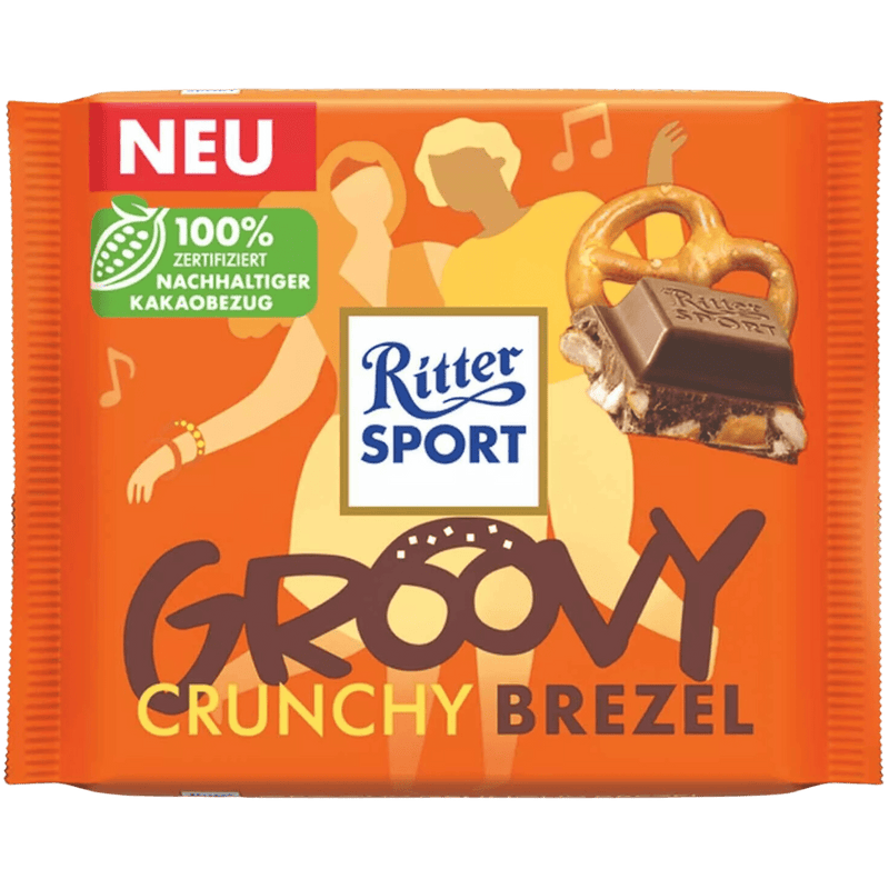 Ritter Sport | Groovy Crunchy Pretzel Milk Chocolate | 100g - InStock