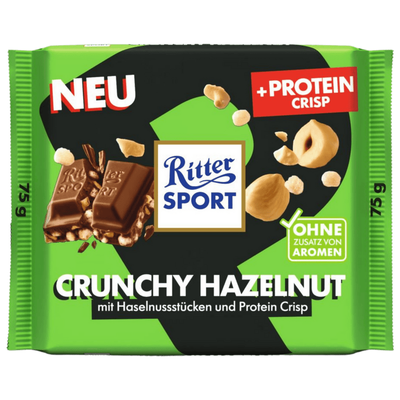 Ritter Sport | Protein Crisp Crunchy Hazelnut Milk Chocolate Bar | 75g - InStock