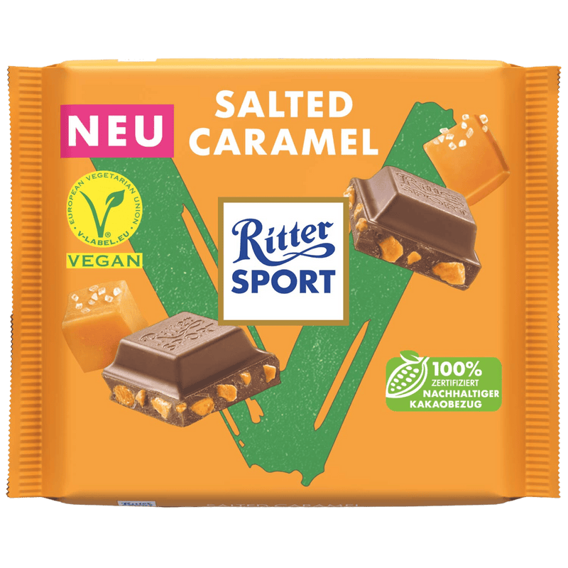 Ritter Sport Vegan Salted Caramel Milk Chocolate Bar | 100g - InStock