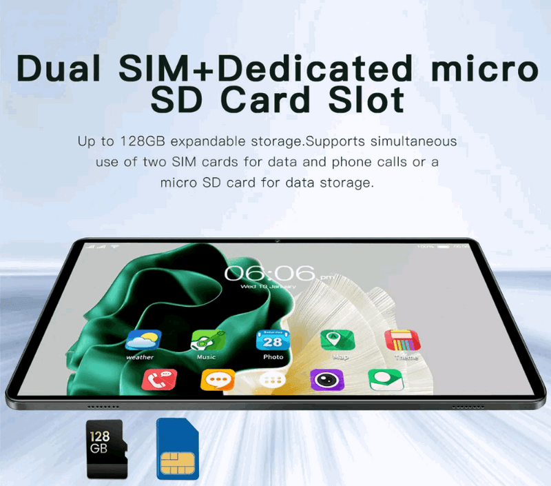 Android 14 Tablet Bundle – 10.1 IPS Display, 8GB RAM + 64GB Storage, 5G WiFi