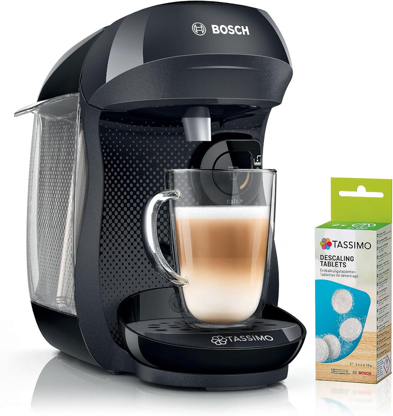 Tassimo by Bosch HAPPY Friendly Pod Coffee Machine, TAS102EAGB, Black USED-VERY GOOD, SCRUFFY BOX
