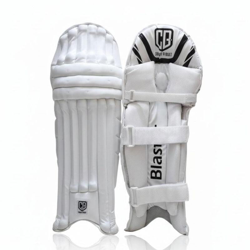 CB Blaster Professional Cricket Batting Pads, White, Right Hand, Men's Size Leg Guards
