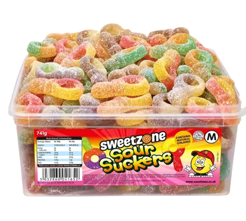 Sweetzone Sour Suckers – 741g Tub